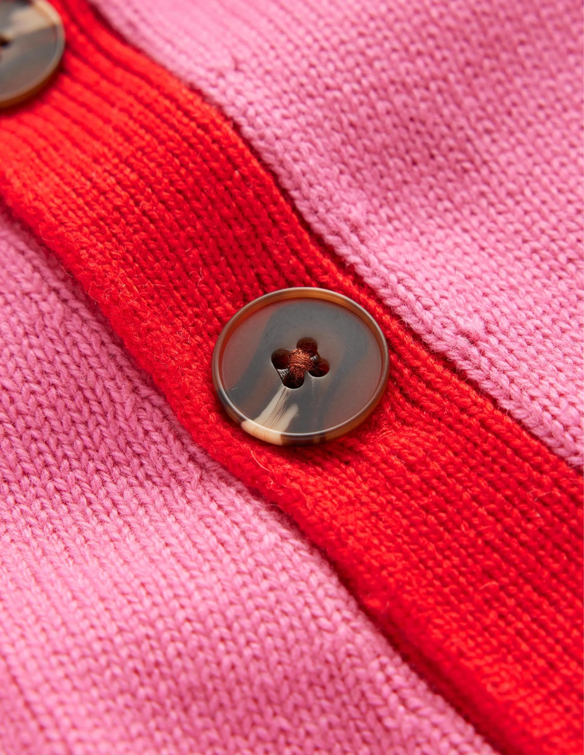 Alma Contrast Trim Jumper-Bright Pink, Post Box Red