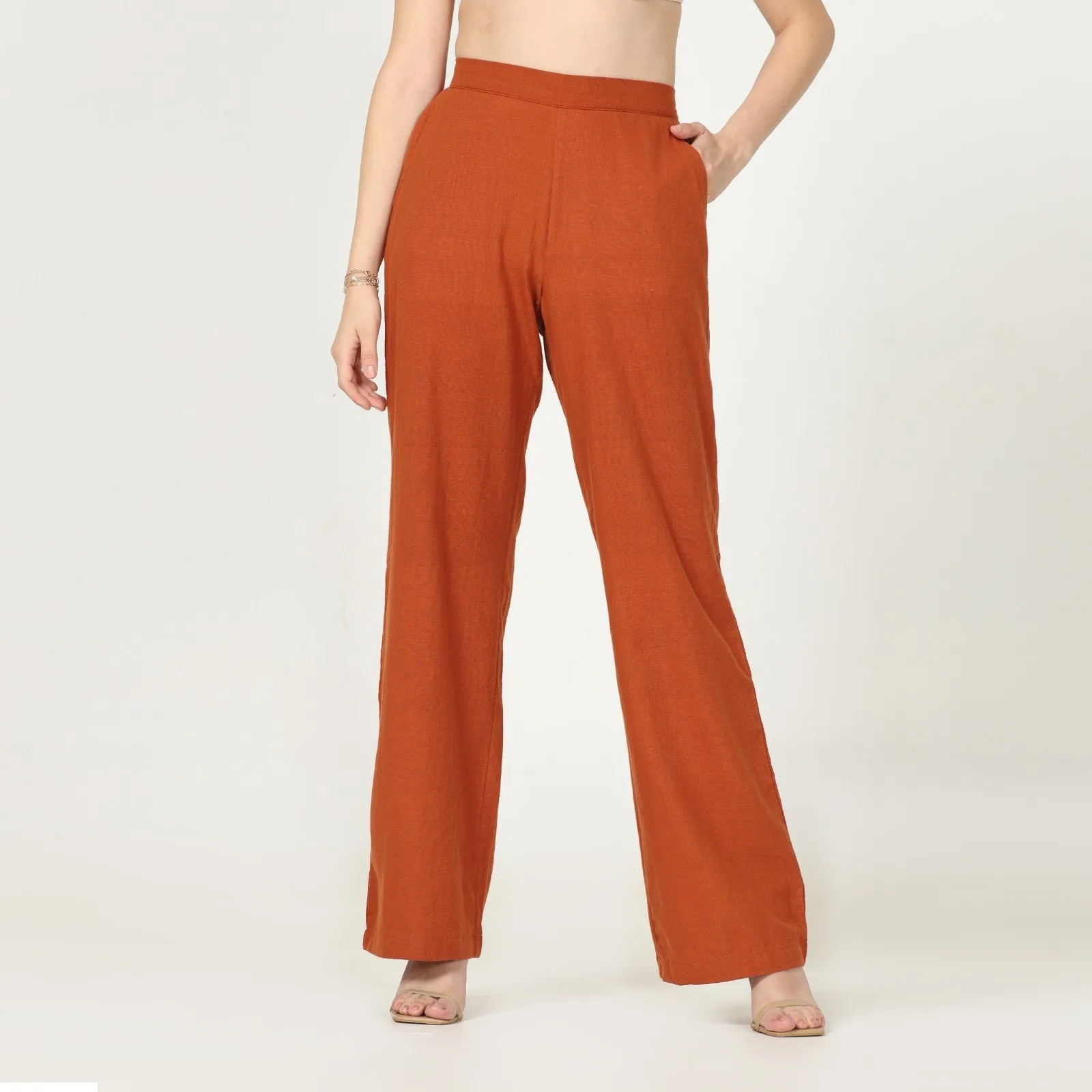 Autumn Rust Tunic Shirt & Pant Set | Cotton | Effortless Elegance