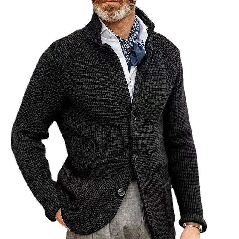 Blazer vintage en tricot à col montant