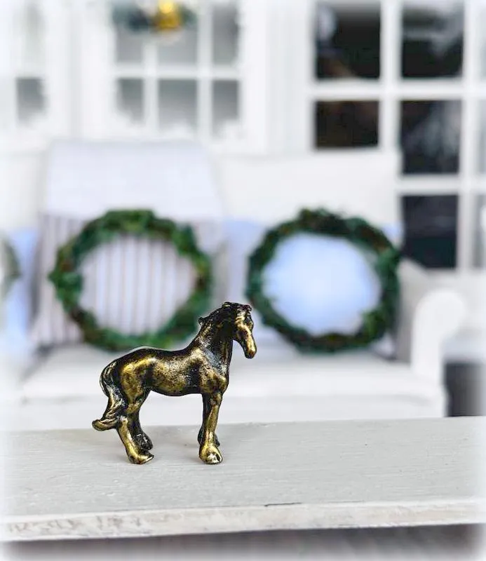 Brass Horse Ornament - Standing - Miniature