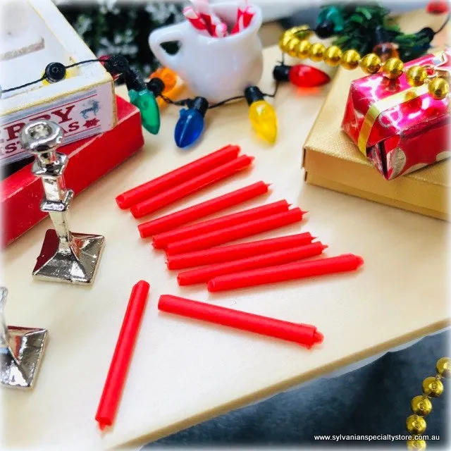 Candles - Red x 10 - Miniature