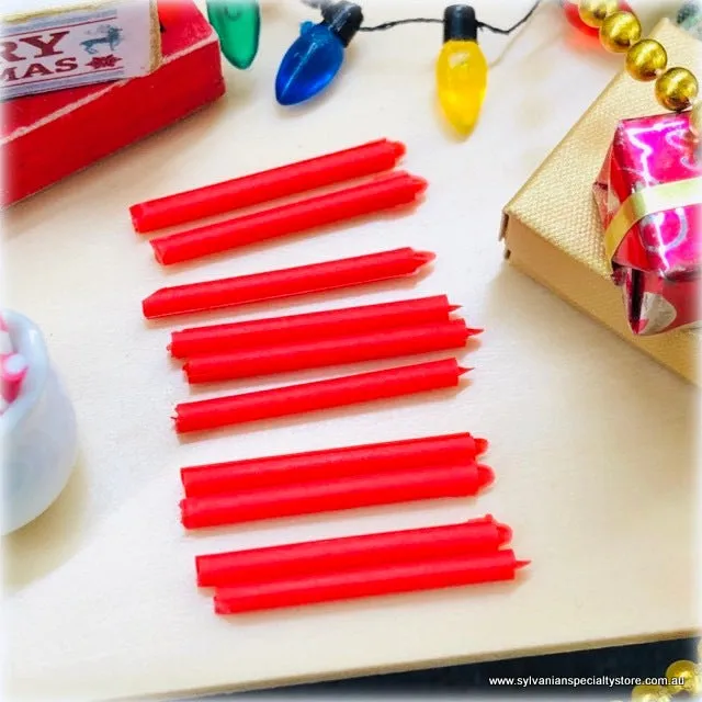 Candles - Red x 10 - Miniature