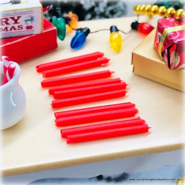 Candles - Red x 10 - Miniature