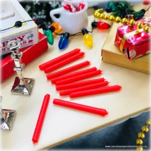 Candles - Red x 10 - Miniature