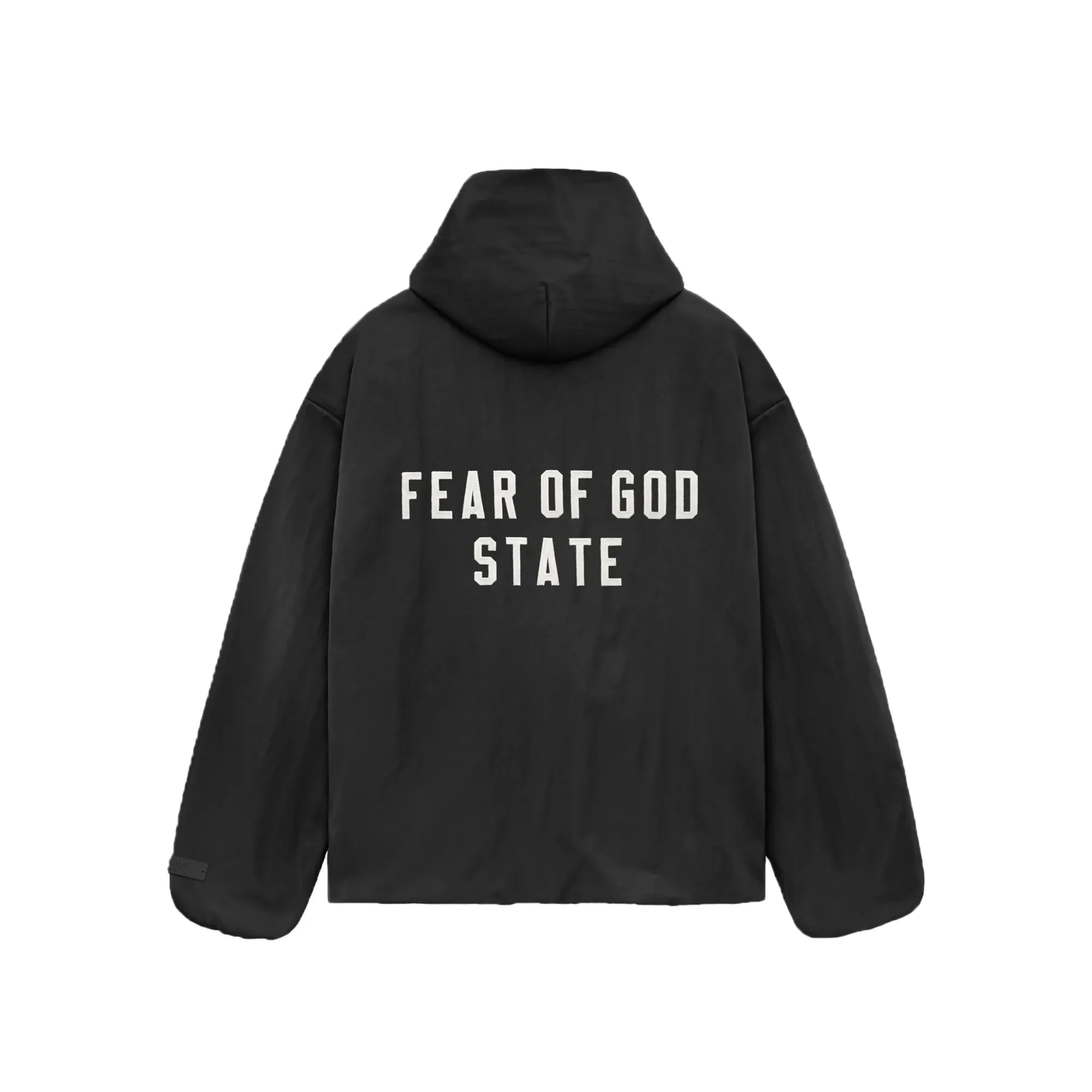 Fear Of God Essentials Mens Texture Nylon Hooded Coaches Jacket