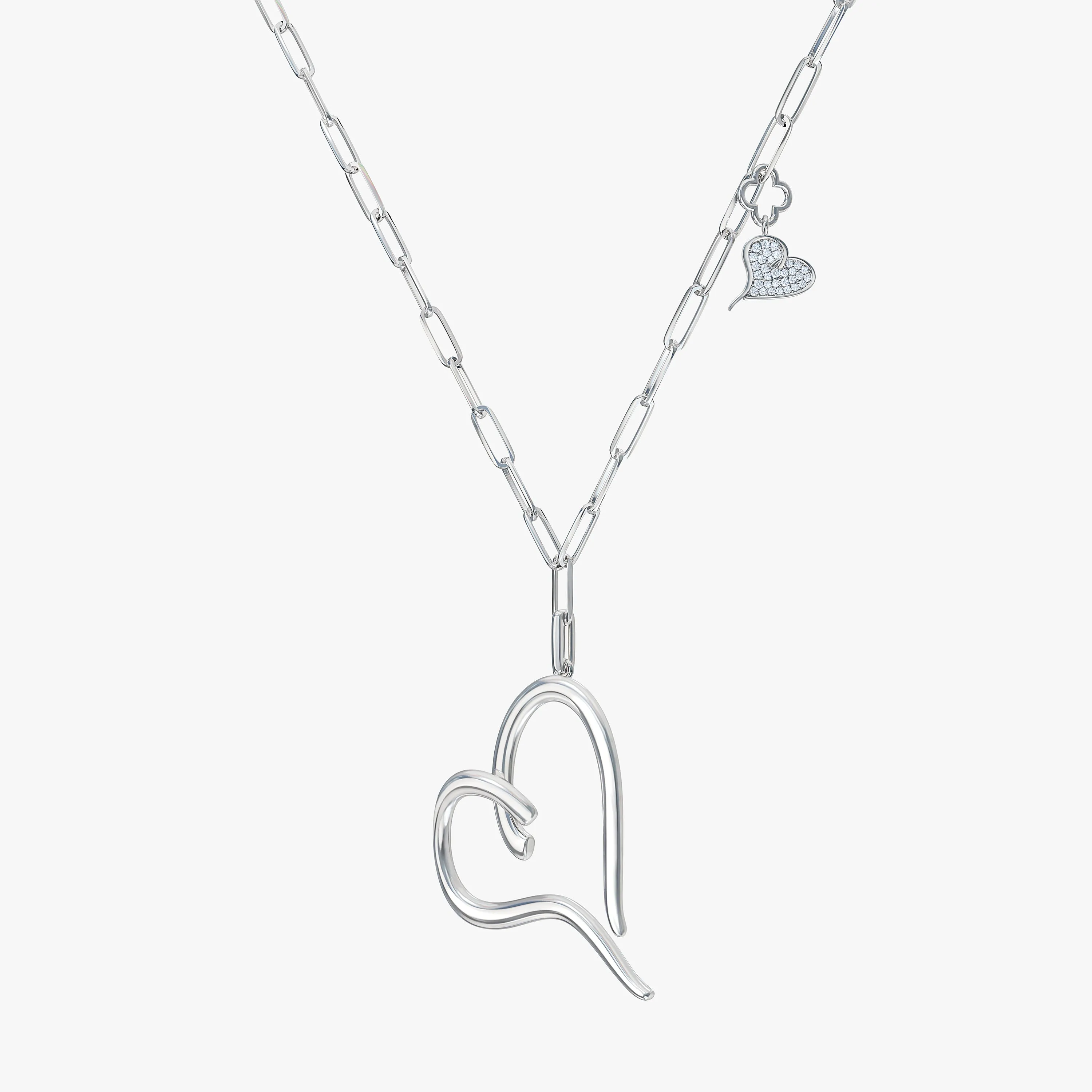 Heart Charm Diamond Necklace
