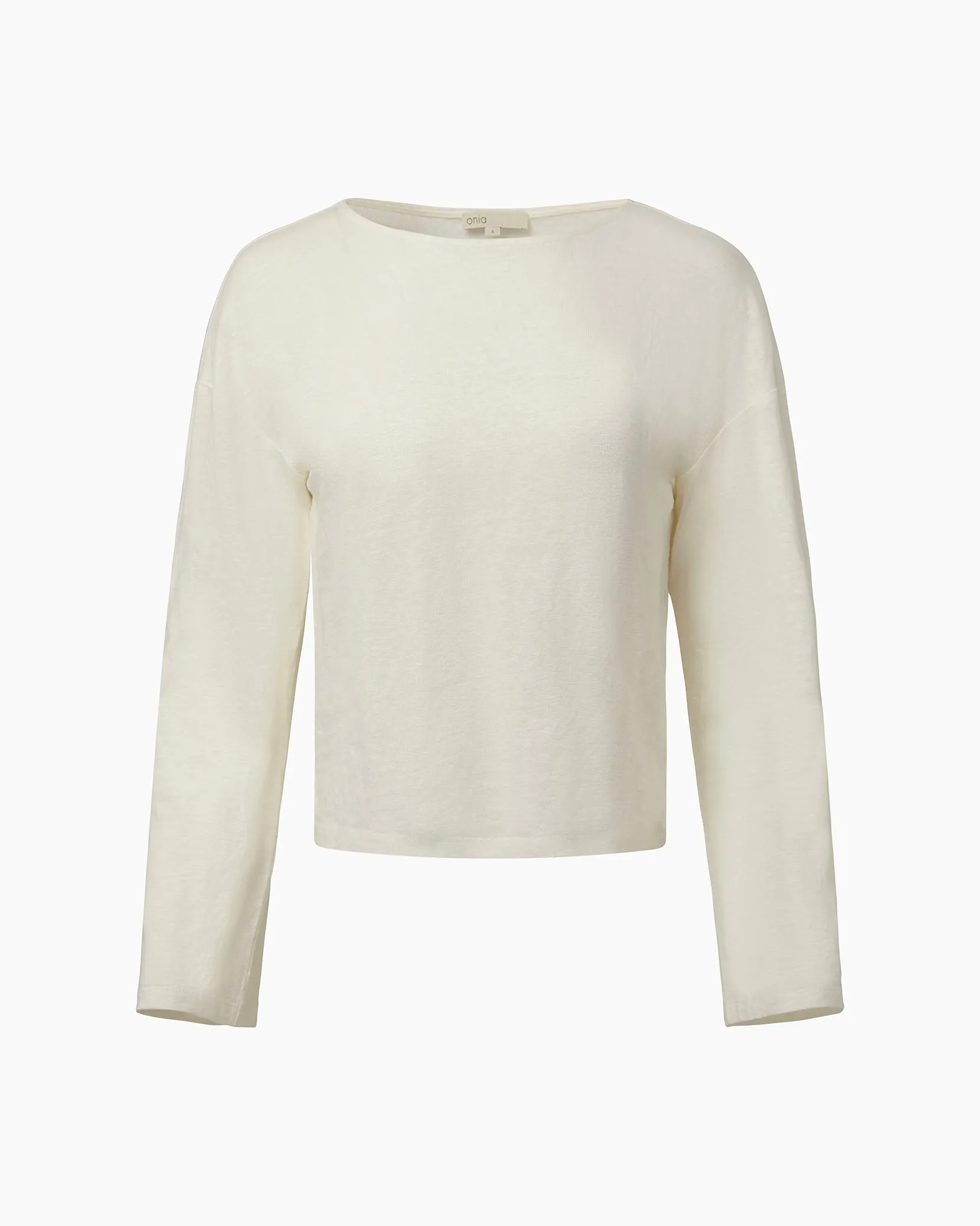 Linen Jersey Boatneck Top