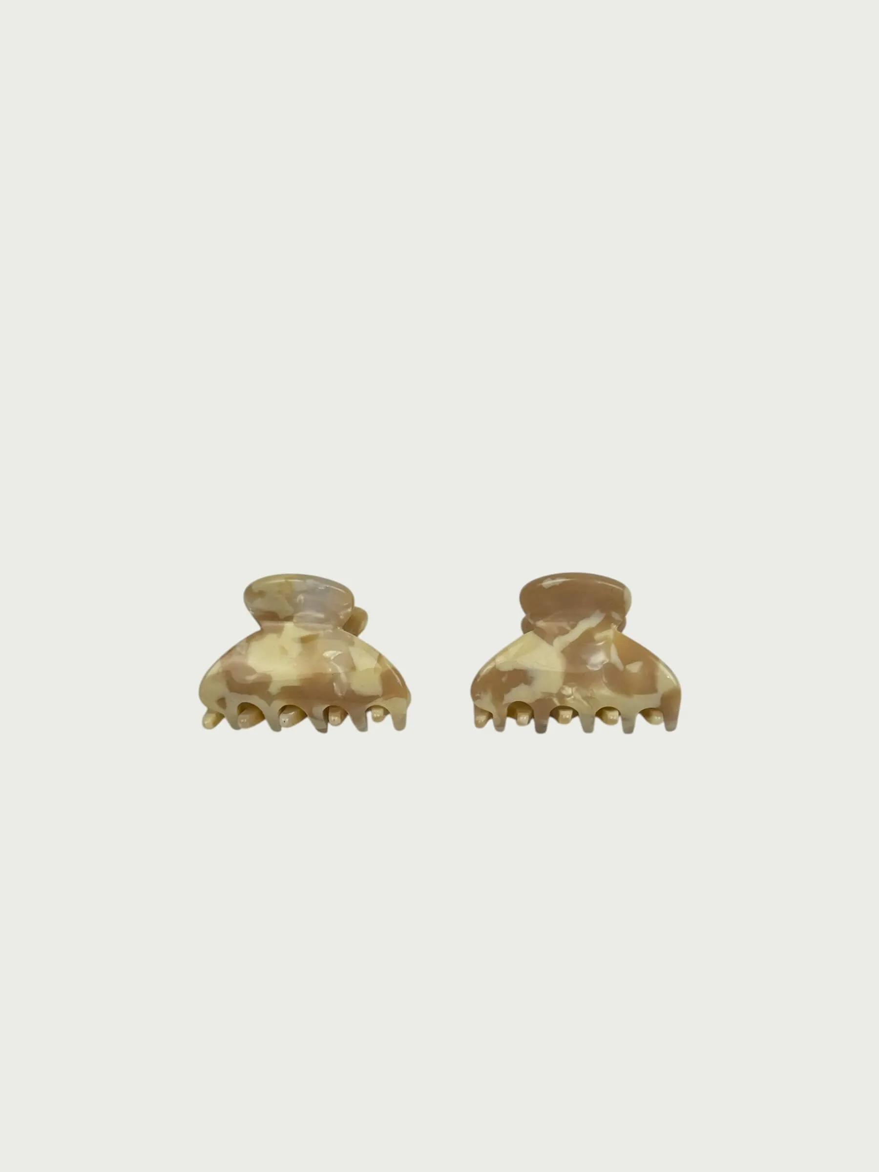Mini Sweep Claw Clip - Set of 2, Dappled Cream