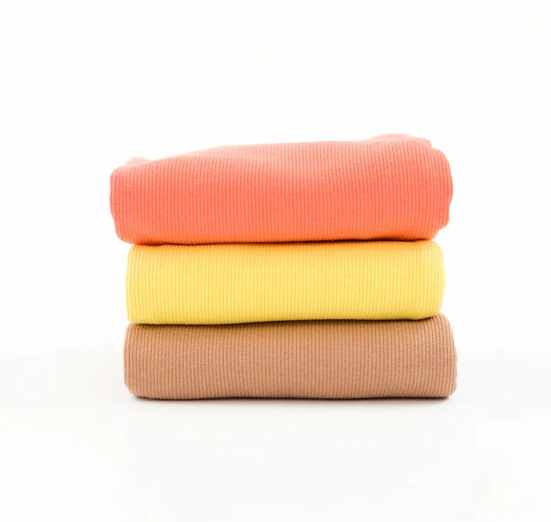 Persimmon Orange Ribbed Knit Fabric by See You At Six, Oeko-Tex 100 Class 1 Certified