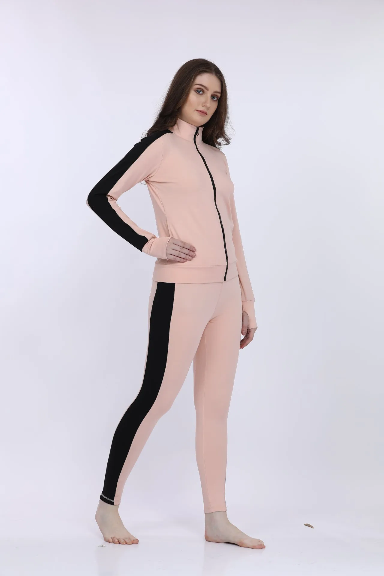 Pink Poly Spandex Full Sleeve Women’s Tracksuit