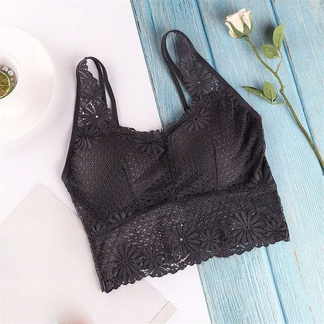 Wide Lace Straps Bra