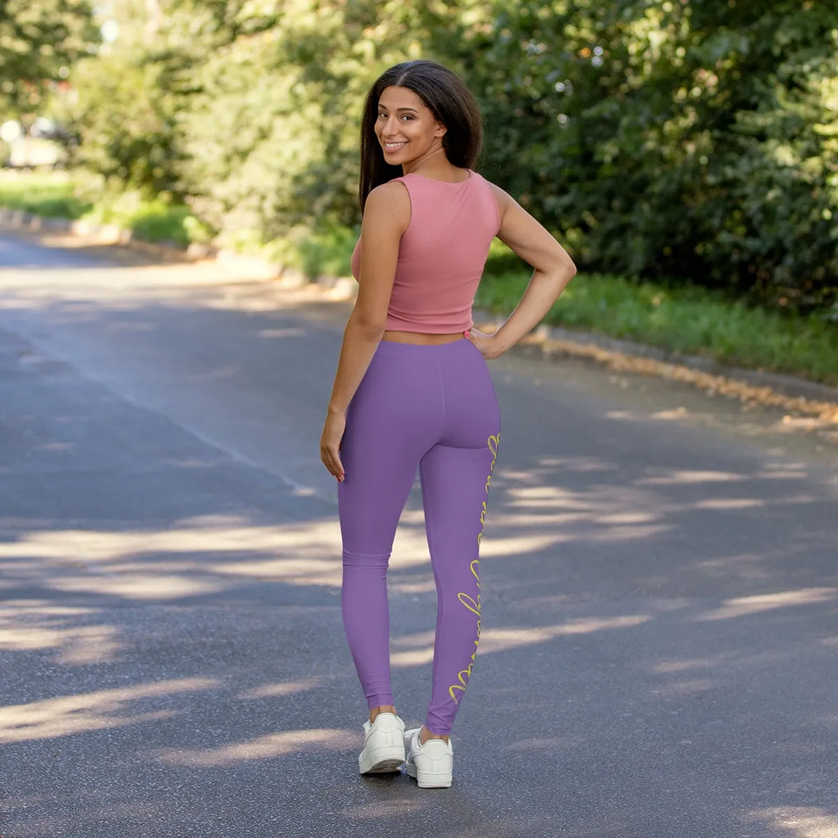 Women's Spandex Leggings ( Be Yourself ) PURPLE
