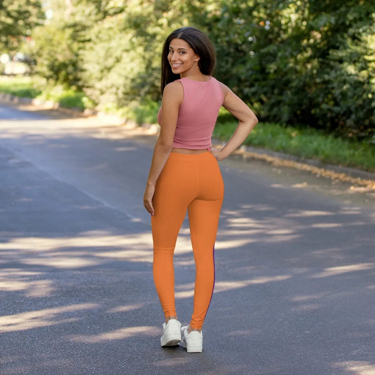 Women's Spandex Leggings ( Look but don't touch ) Orange